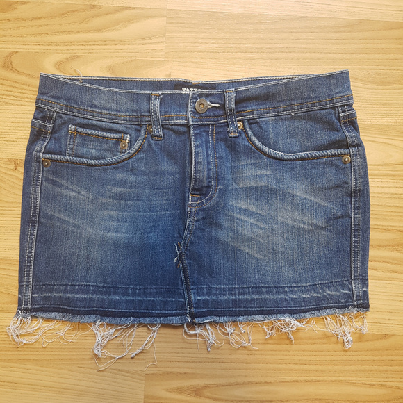 Eclipse Tattoo Denim Raw Hem Skirt Size27 - Picture 1 of 3